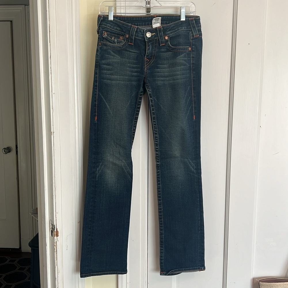 $119-True Religion Size 27 straight-leg dark jeans